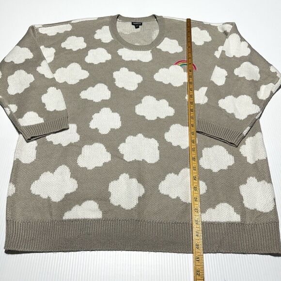 Torrid Rainbow Cloud Pullover Sweater Crew Neck Womens Size 3X Drop Shoulder - Picture 8 of 9